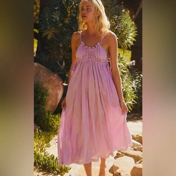 Free People C'est Bon Midi Dress Lavender Purple NWT Size Small - Picture 1 of 9
